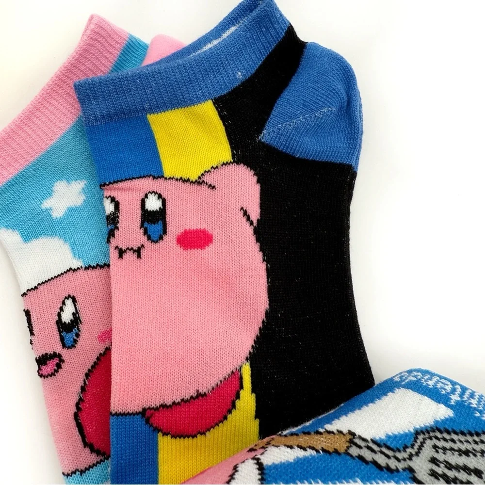 Kirby Video Game Ankle Socks Mens Womens Nintendo Gift Colorful Cute Blue Pink